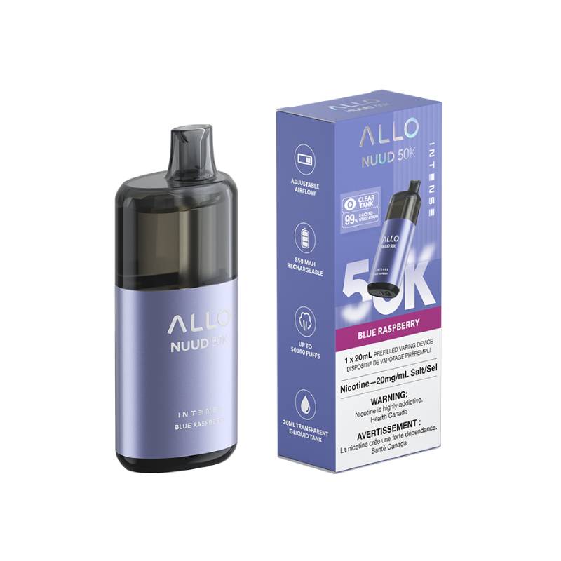 ALLO Nuud 50K Disposable Vape – Blue Raspberry – 50,000 Puff Device Image