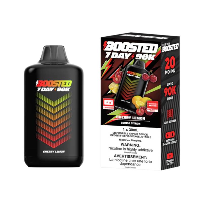 Boosted 7Day 90K - Cherry Lemon Disposable Vape Vapeluv Vapeshop Boosted 7Day 90K - Cherry Lemon Disposable Vape Vapeluv Vapeshop