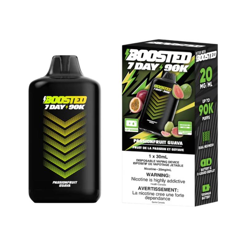 Boosted 7Day 90K Disposable Vape Passionfruit Guava 90000 Puffs