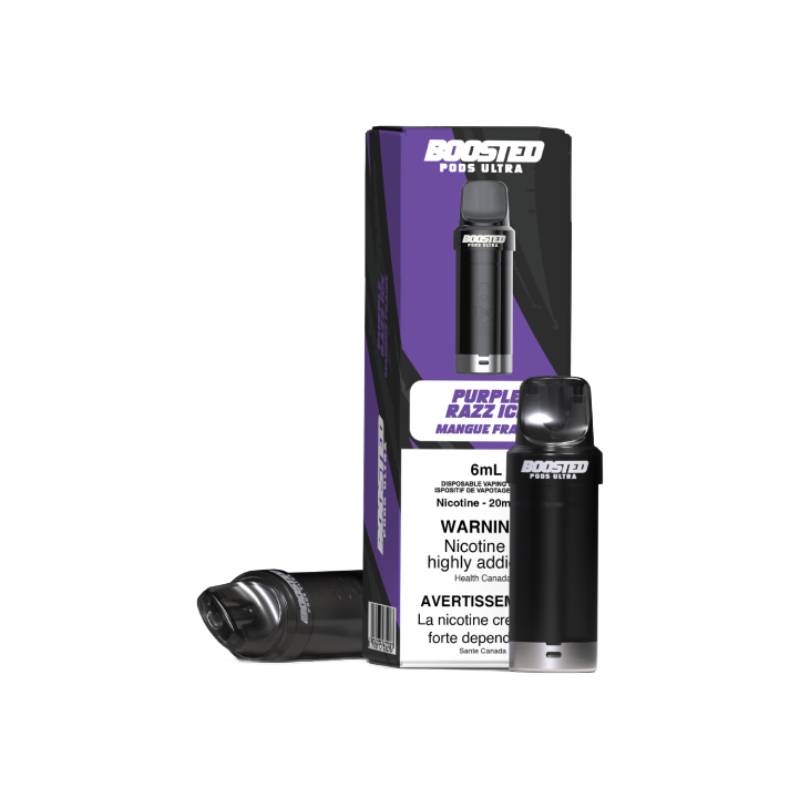 6ml vape pod Purple Razz Ice Boosted ULTRA Pods, 6mL (Synthetic 50) – Vapeluv Vapeshop