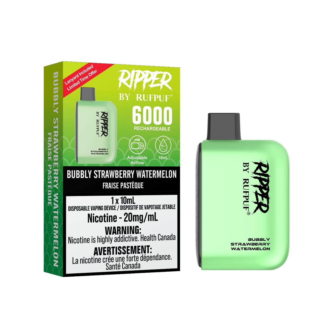 GCORE RufPuf Ripper 6000 Bubbly Strawberry Watermelon