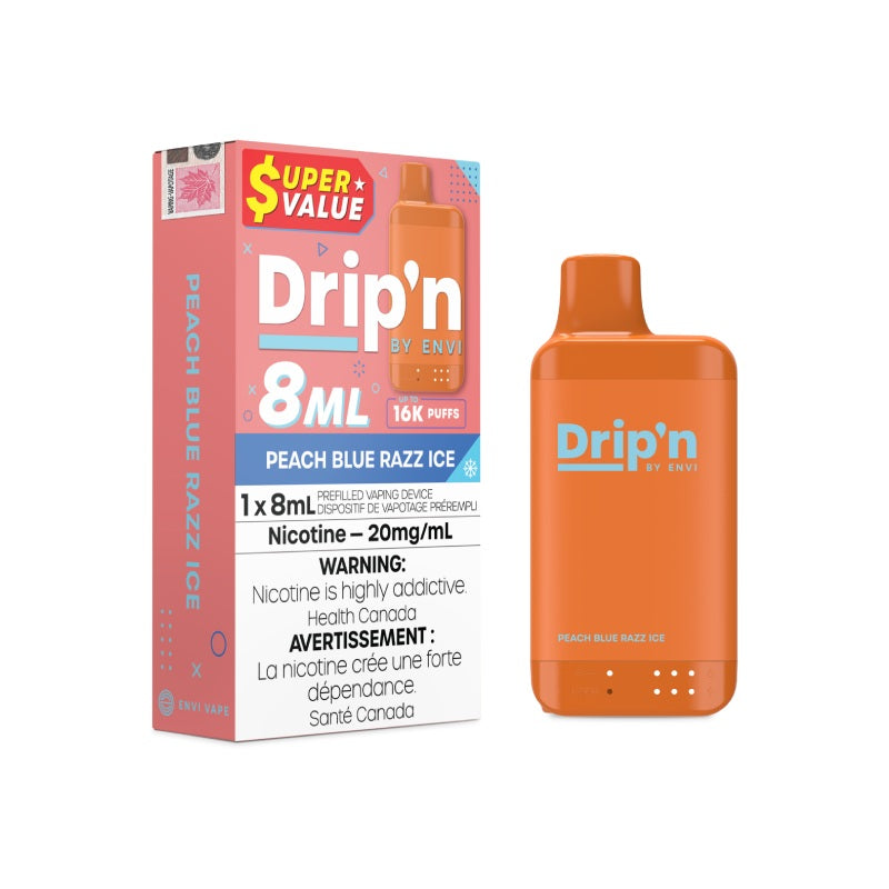 Drip'n 16K Disposable Vape - Peach Blue Razz Ice Vapeluv Vapeshop Drip'n 16K Disposable Vape - Peach Blue Razz Ice Vapeluv Vapeshop
