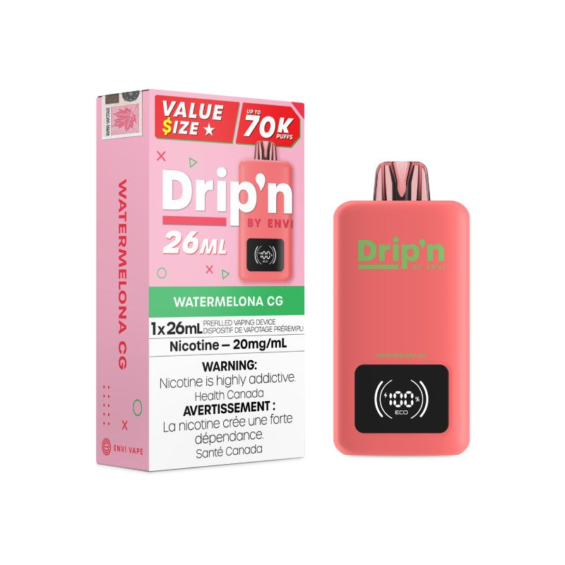 Drip'n 70K Disposable Vape - Watermelona CG Vapeluv Vapeshop Drip'n 70K Disposable Vape - Watermelona CG Vapeluv Vapeshop