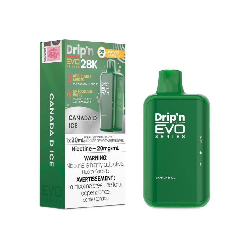 Envi Drip'n Evo 28K Disposable Vape - Canada D, 20ML Vapeluv Vapeshop Envi Drip'n Evo 28K Disposable Vape - Canada D, 20ML Vapeluv Vapeshop
