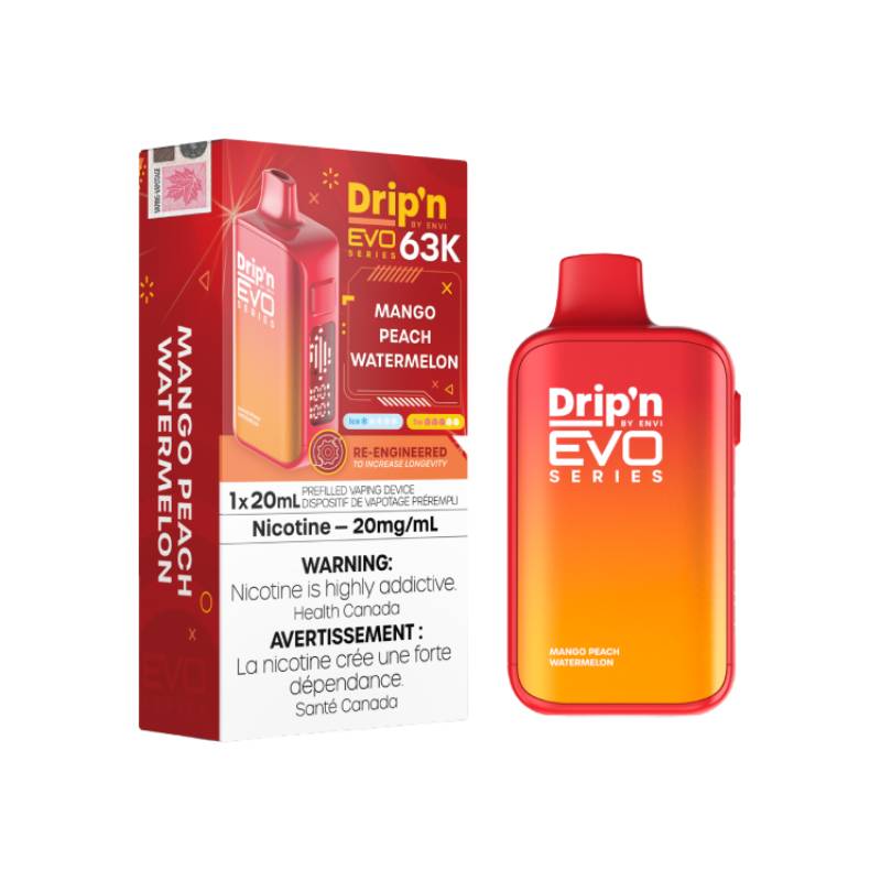 Drip'n Evo 63K - Mango Peach Watermelon Disposable Vape Vapeluv Vapeshop Drip'n Evo 63K - Mango Peach Watermelon Disposable Vape Vapeluv Vapeshop