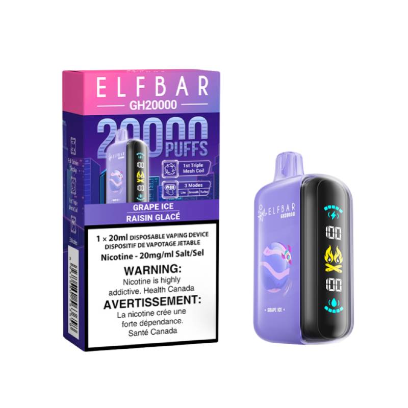 Elf Bar GH20000 - Grape Ice Disposable Vape, 20K Puffs Vapeluv Vapeshop Elf Bar GH20000 - Grape Ice Disposable Vape, 20K Puffs Vapeluv Vapeshop