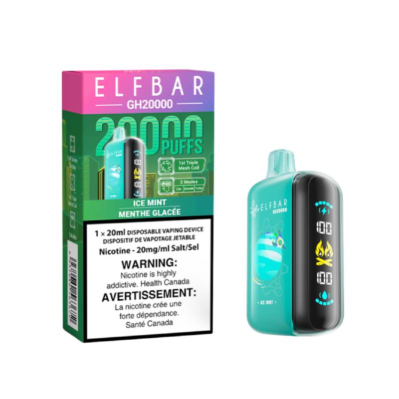 Elf Bar GH20000 - Ice Mint Disposable Vape, 20K Puffs Vapeluv Vapeshop Elf Bar GH20000 - Ice Mint Disposable Vape, 20K Puffs Vapeluv Vapeshop