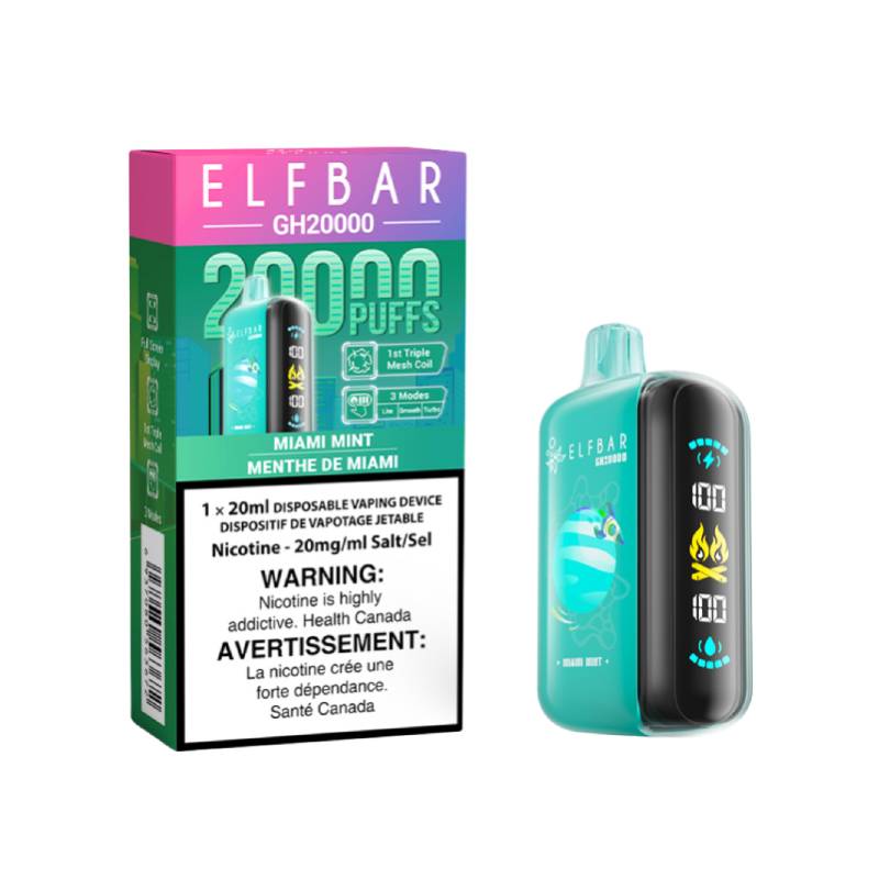 Elf Bar GH20000 - Miami Mint Disposable Vape, 20K Puffs Vapeluv Vapeshop Elf Bar GH20000 - Miami Mint Disposable Vape, 20K Puffs Vapeluv Vapeshop