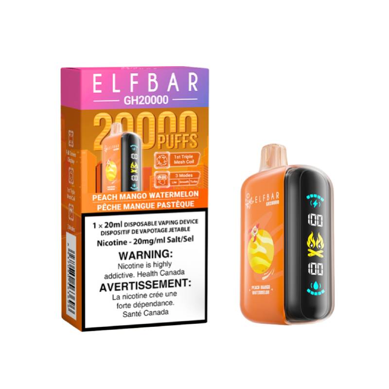 Elf Bar GH20000 - Peach Mango Watermelon Disposable Vape, 20K Puffs Vapeluv Vapeshop Elf Bar GH20000 - Peach Mango Watermelon Disposable Vape, 20K Puffs Vapeluv Vapeshop
