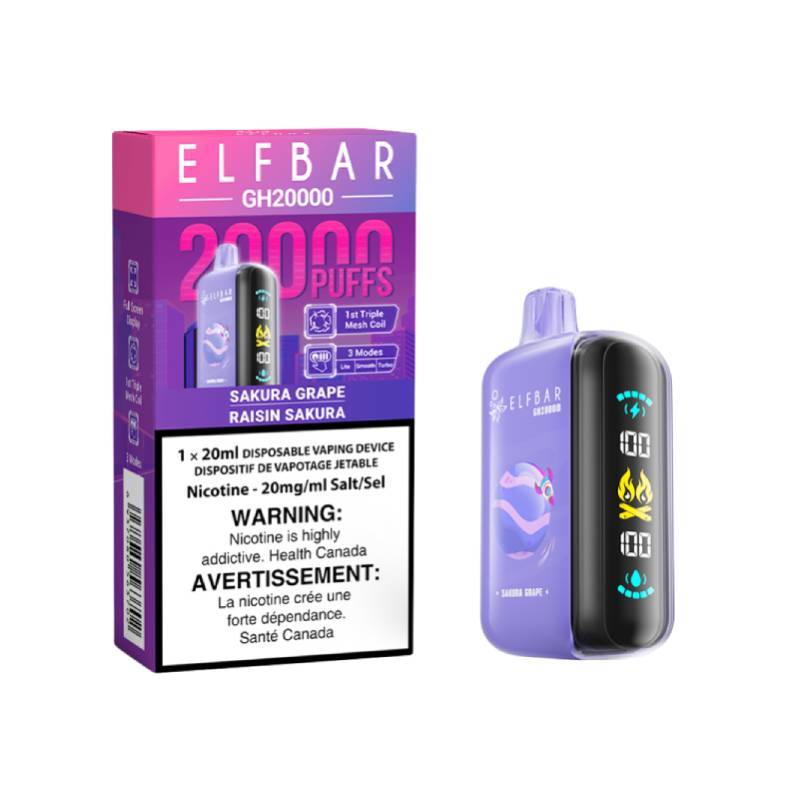 Elf Bar GH20000 - Sakura Grape Disposable Vape, 20K Puffs Vapeluv Vapeshop Elf Bar GH20000 - Sakura Grape Disposable Vape, 20K Puffs Vapeluv Vapeshop