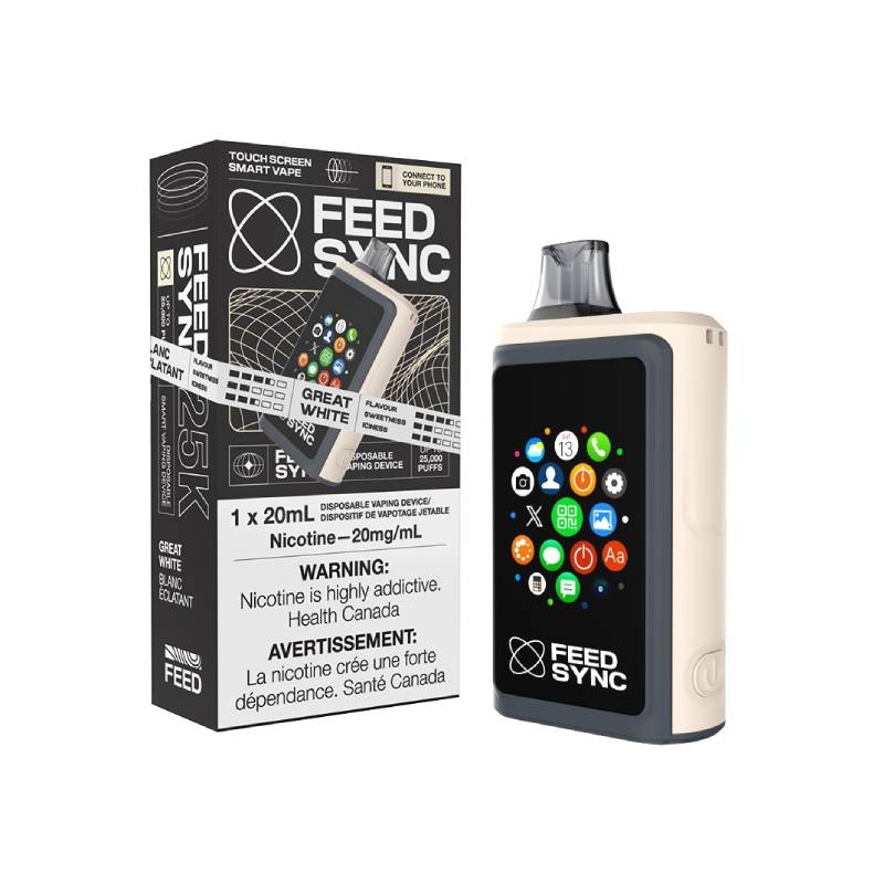 FEED Sync 25K Disposable Vape - Great White, 20ML Vapeluv Vapeshop FEED Sync 25K Disposable Vape - Great White, 20ML Vapeluv Vapeshop