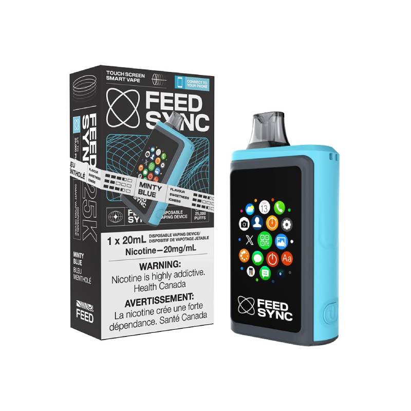 FEED Sync 25K Disposable Vape - Minty Blue, 20ML Vapeluv Vapeshop FEED Sync 25K Disposable Vape - Minty Blue, 20ML Vapeluv Vapeshop