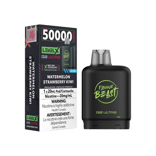 Level X Flavour Beast G2 Ultra Pod 50K - Watermelon Strawberry Kiwi Iced