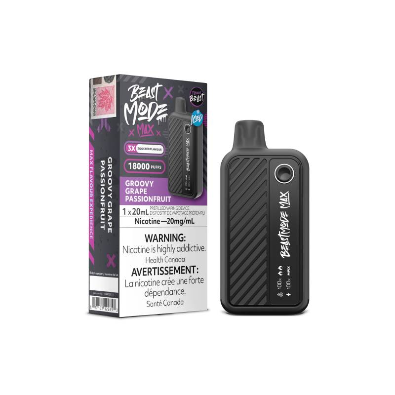 Flavour Beast - Beast Mode Max 18K Disposable: Groovy Grape Passionfru Vapeluv Vapeshop Flavour Beast - Beast Mode Max 18K Disposable: Groovy Grape Passionfru Vapeluv Vapeshop