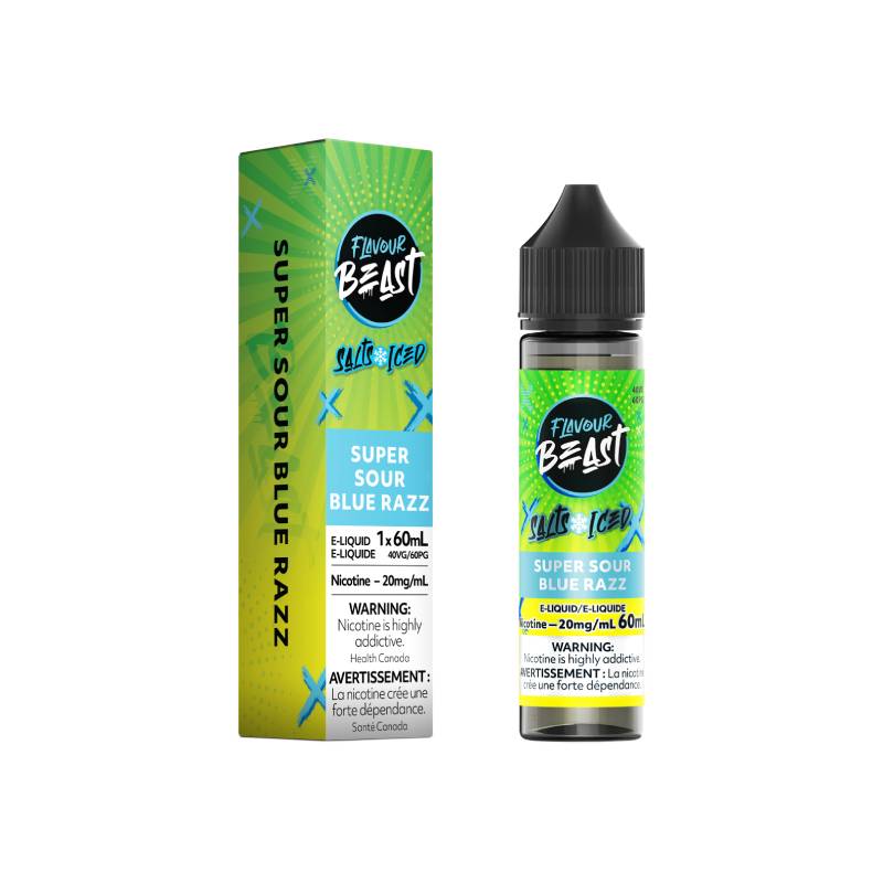 Flavour Beast Salt Nicotine 60mL Super Sour Blue Razz 20mg Vape Juice