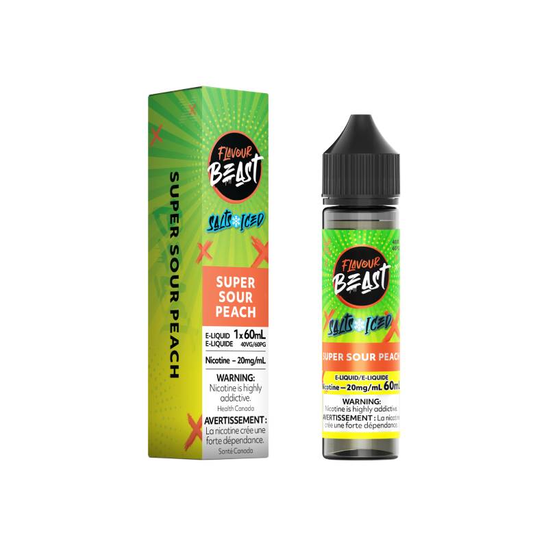 Flavour Beast Salt Nicotine 60mL Super Sour Peach 20mg Vape Juice