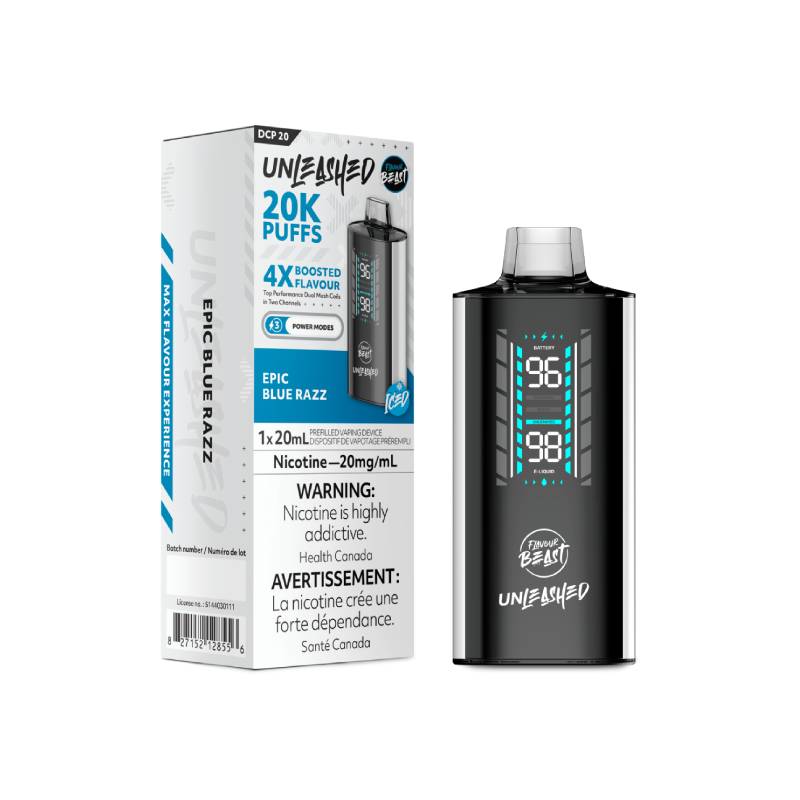 Flavour Beast DCP 20K disposable vape in Epic Blue Razz flavour