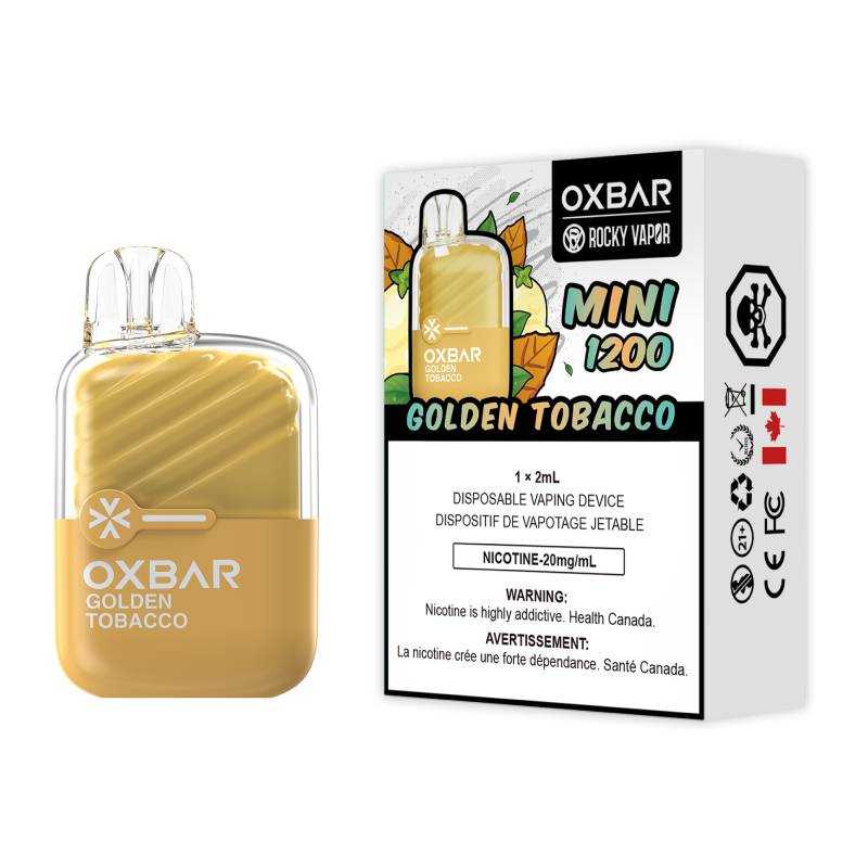 OxBar Mini 1200 - Golden Tobacco Disposable Vape Vapeluv Vapeshop OxBar Mini 1200 - Golden Tobacco Disposable Vape Vapeluv Vapeshop