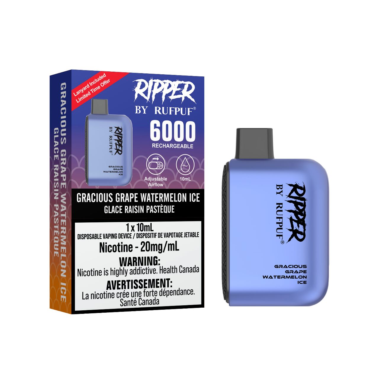 GCORE RufPuf Ripper 6000 Gracious Grape Watermelon Ice