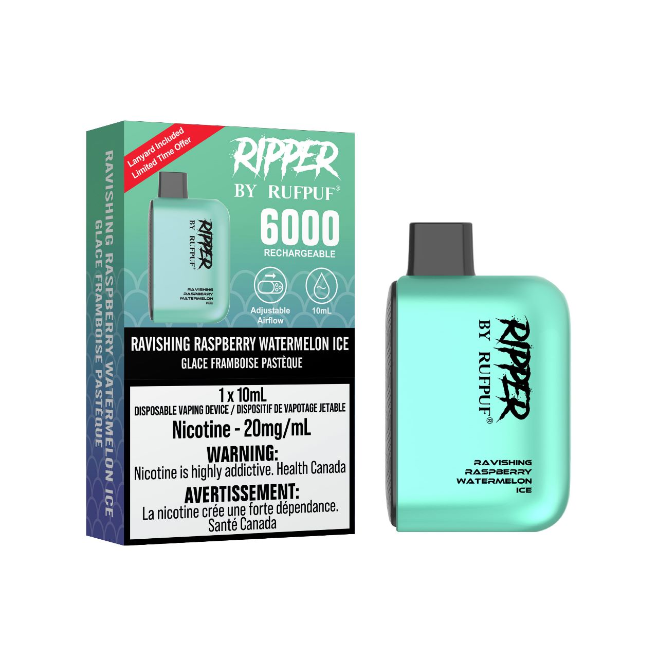 GCORE RufPuf Ripper 6000 Ravishing Raspberry Watermelon Ice