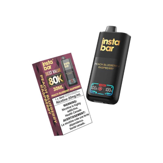 Insta Bar 80k Disposable Vape Peach Blueberry Raspberry