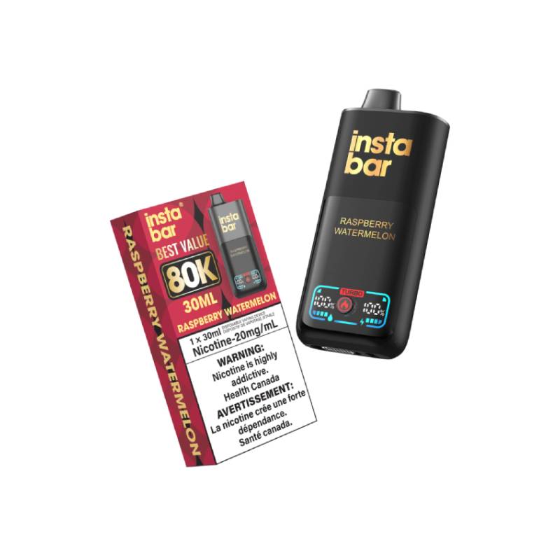 Insta Bar 80K Disposable Vape - Raspberry Watermelon Vapeluv Vapeshop Insta Bar 80K Disposable Vape - Raspberry Watermelon Vapeluv Vapeshop