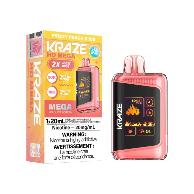 Kraze HD Mega 20k Frizzy Peach G Disposable Vape