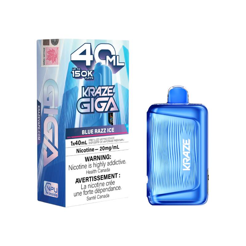 Kraze Giga 150K - Blue Razz Ice Disposable Vape