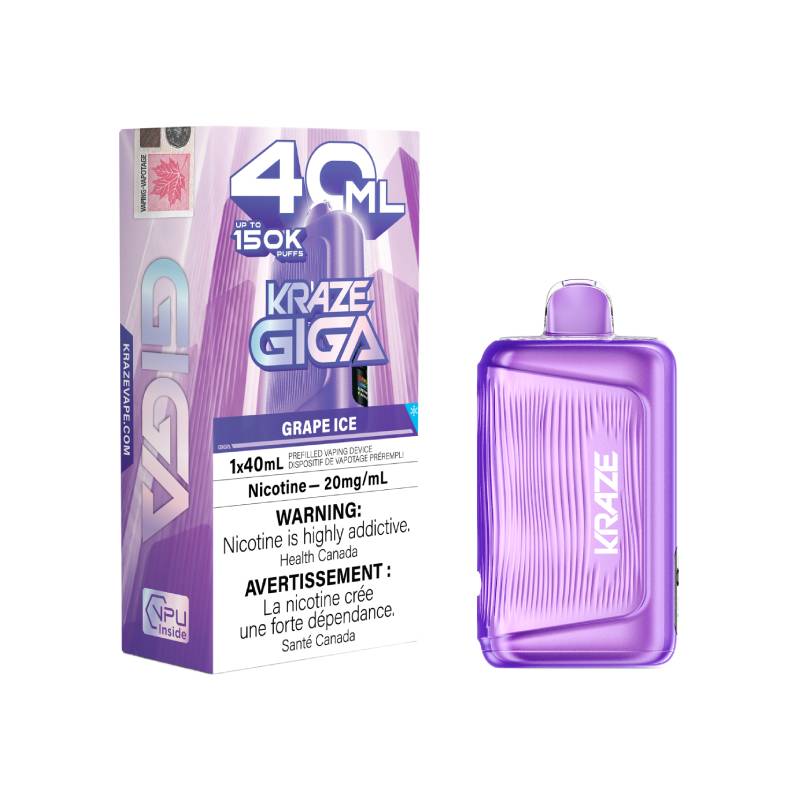 Kraze Giga 150K - Grape Ice Disposable Vape