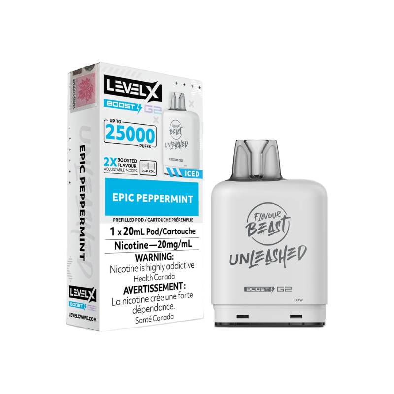Level X Boost Flavour Beast Unleashed G2 Pods - Epic Peppermint, 25K P Vapeluv Vapeshop Level X Boost Flavour Beast Unleashed G2 Pods - Epic Peppermint, 25K P Vapeluv Vapeshop