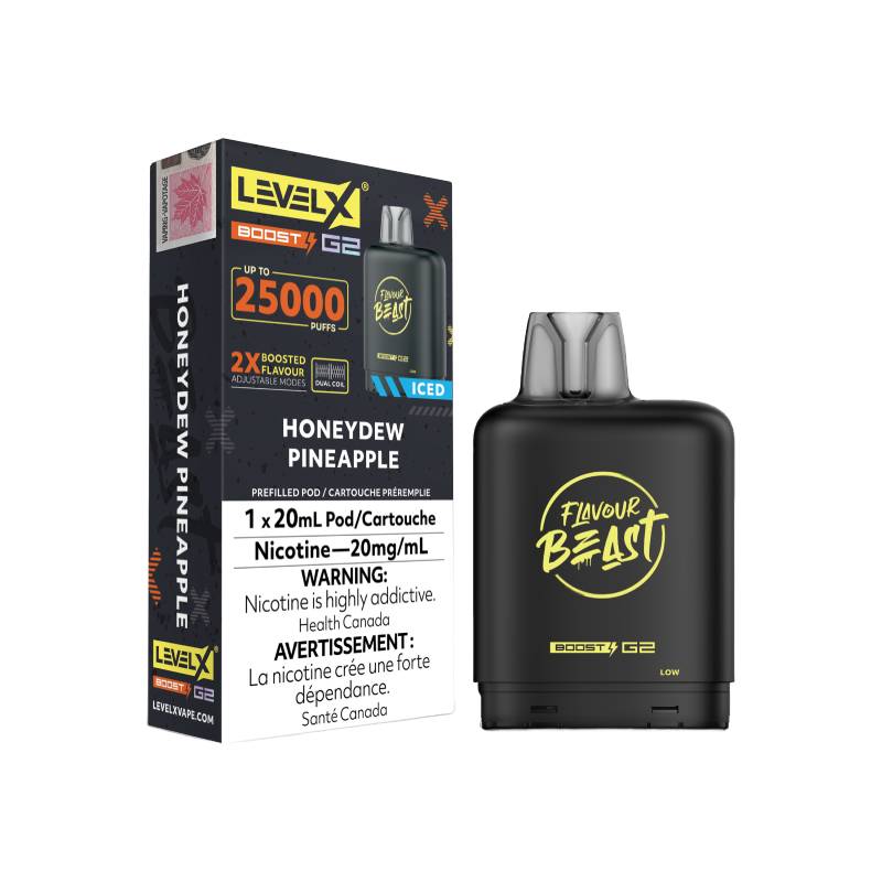 Level X Boost Flavour Beast G2 Pods - Honeydew Pineapple, 25K Puffs