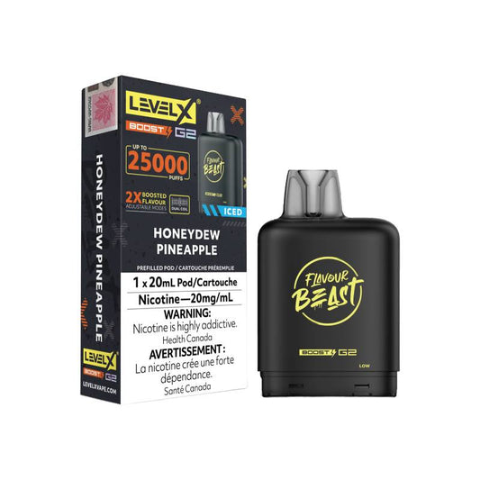 Level X Boost Flavour Beast G2 Pods - Honeydew Pineapple, 25K Puffs