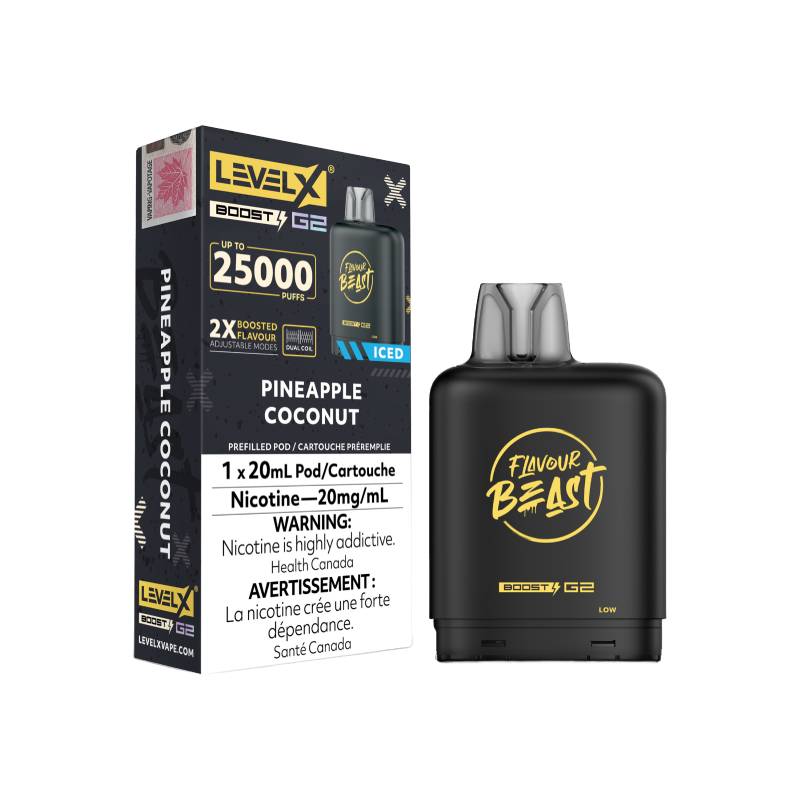 Level X Boost Flavour Beast G2 Pods - Pineapple Coconut, 25K Puffs