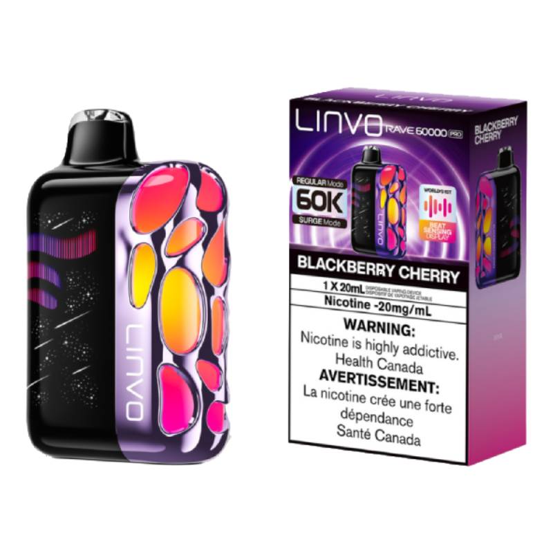 Linvo Rave 60K Disposable Vape - Blackberry Cherry Vapeluv Vapeshop Linvo Rave 60K Disposable Vape - Blackberry Cherry Vapeluv Vapeshop