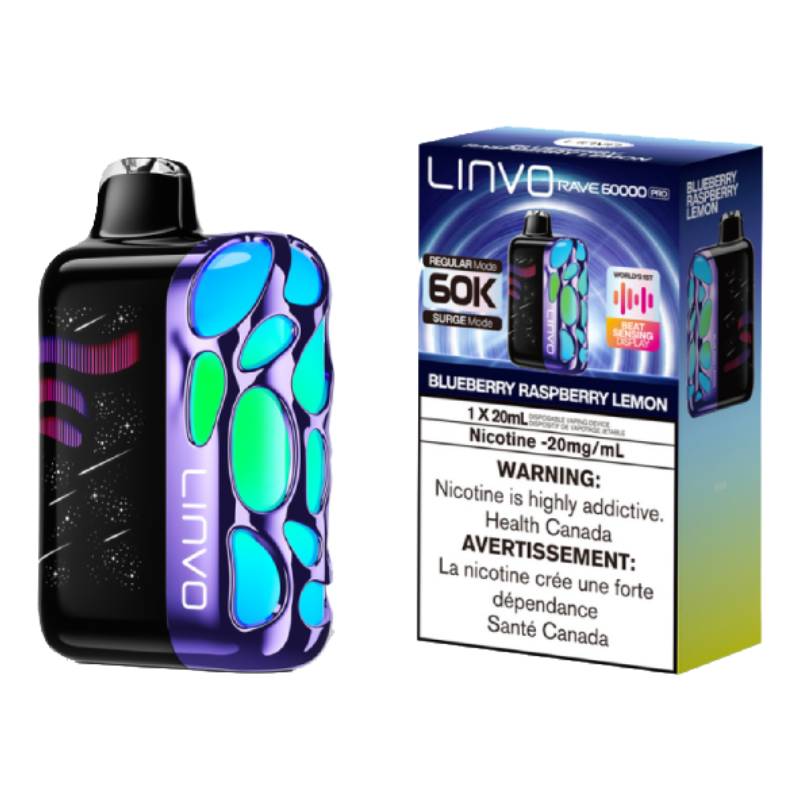 Linvo Rave 60K Disposable Vape - Blueberry Raspberry Lemon Vapeluv Vapeshop Linvo Rave 60K Disposable Vape - Blueberry Raspberry Lemon Vapeluv Vapeshop