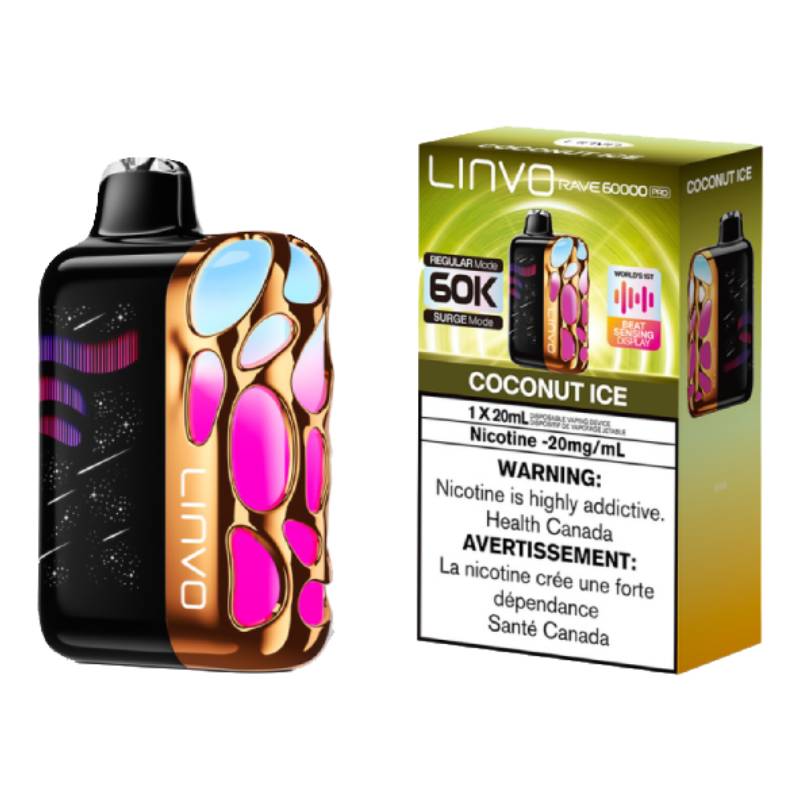 Linvo Rave 60K Disposable Vape - Coconut Ice Vapeluv Vapeshop Linvo Rave 60K Disposable Vape - Coconut Ice Vapeluv Vapeshop