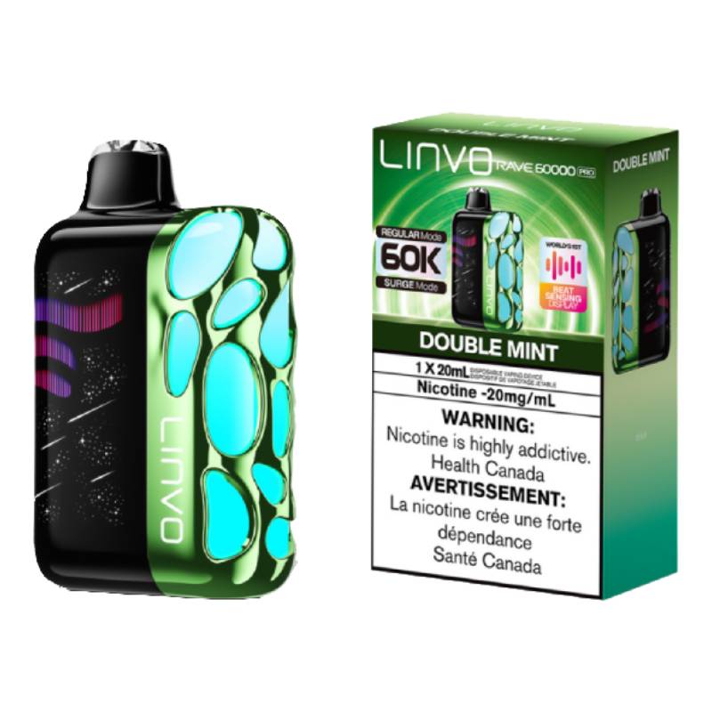 Linvo Rave 60K Disposable Vape - Double Mint Vapeluv Vapeshop Linvo Rave 60K Disposable Vape - Double Mint Vapeluv Vapeshop