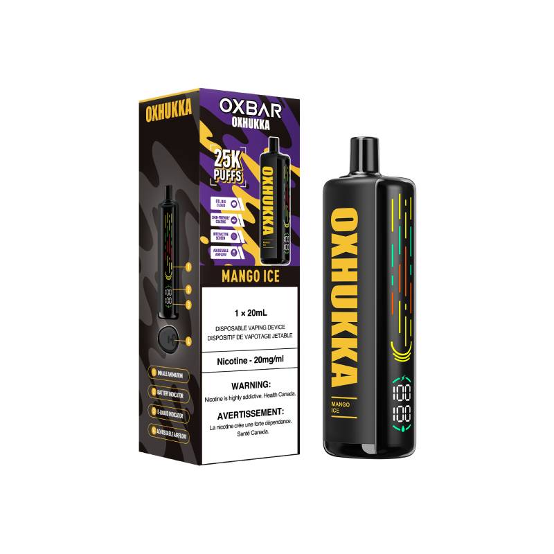 OxHukka 25k Mango Ice Disposable Vape Vapeluv Vapeshop OxHukka 25k Mango Ice Disposable Vape Vapeluv Vapeshop