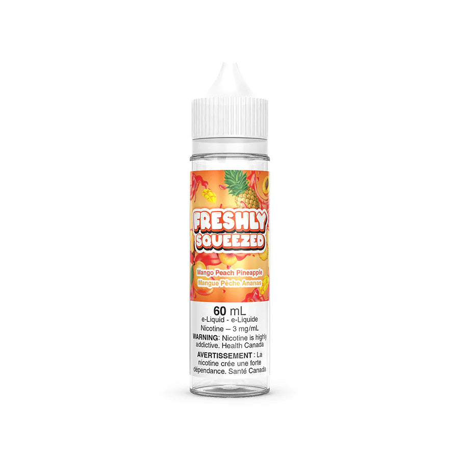 Freshly Squeezed Free Base 60mL, Mango Peach Pineapple