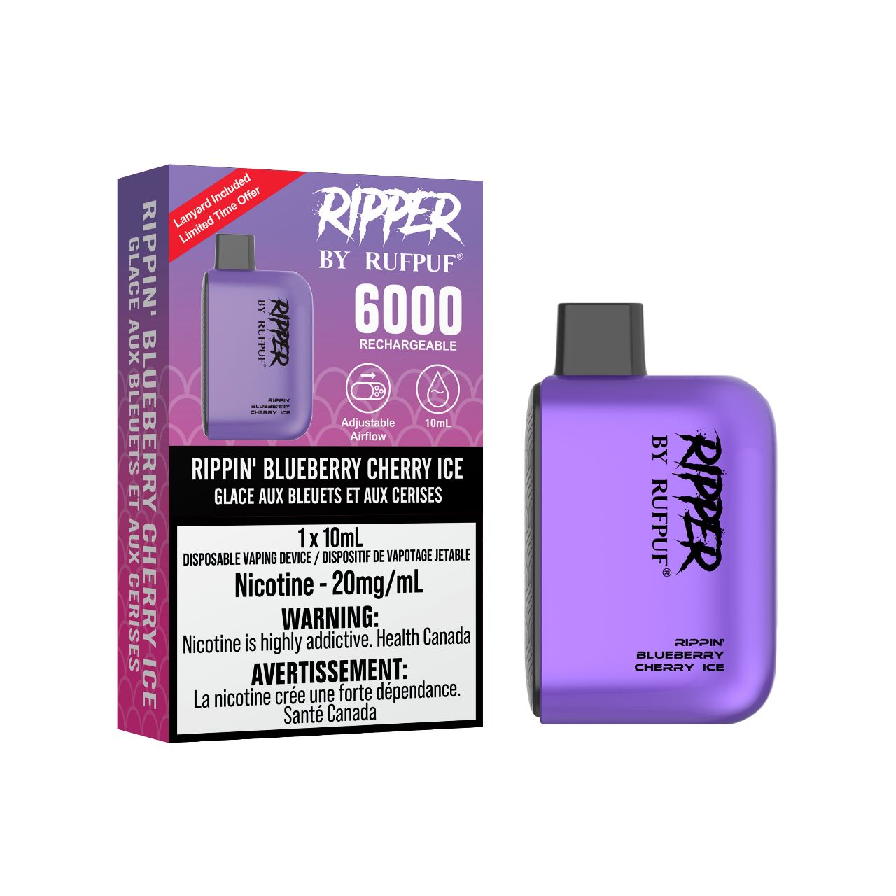 GCORE RufPuf Ripper 6000 Rippin' Blueberry Cherry Ice