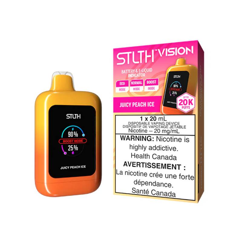 STLTH - Vision Juicy Peach Ice 20K Disposable Vape, 20mL Vapeluv Vapeshop STLTH - Vision Juicy Peach Ice 20K Disposable Vape, 20mL Vapeluv Vapeshop