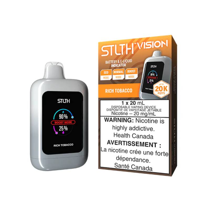 STLTH - Vision Rich Tobacco 20K Disposable Vape, 20mL Vapeluv Vapeshop STLTH - Vision Rich Tobacco 20K Disposable Vape, 20mL Vapeluv Vapeshop