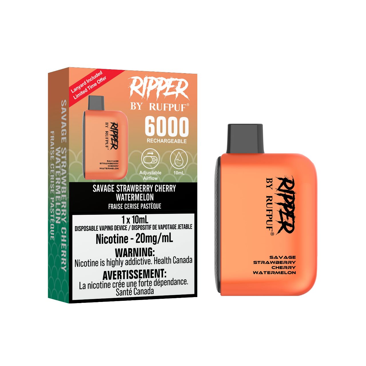 GCORE RufPuf Ripper 6000 Savage Strawberry Cherry Watermelon