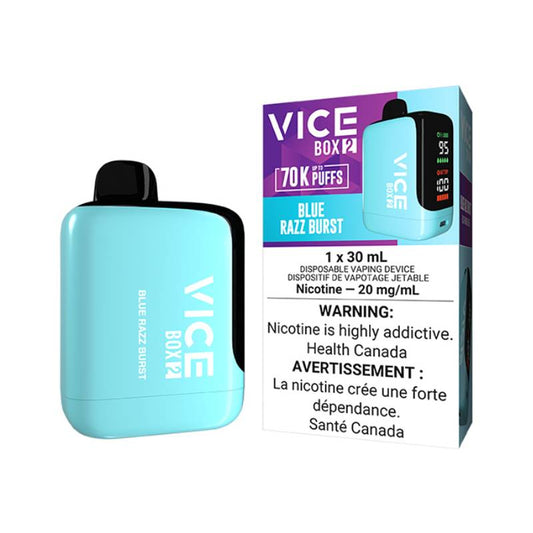 Vice Box 2 Blue Razz Burst Disposable Vape – 70,000 Puffs, 30mL, 20mg Nicotine