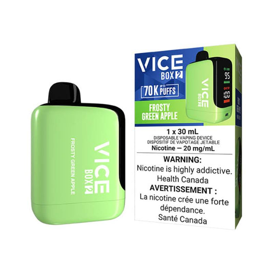 Vice Box 2 Frosty Green Apple Disposable Vape – 70,000 Puffs, 30mL, 20mg Nicotine