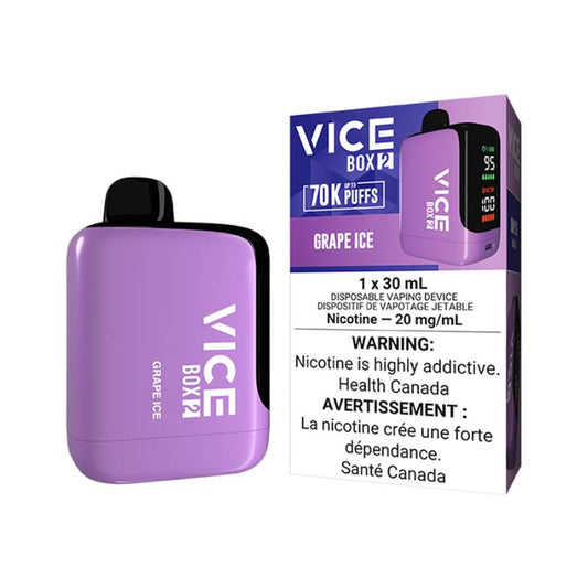 Vice Box 2 Grape Ice Disposable Vape – 70,000 Puffs, 30mL, 20mg Nicotine