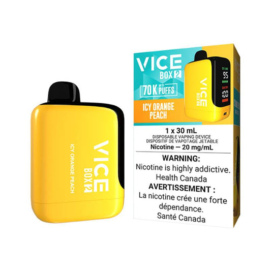 Vice Box 2 Icy Orange Peach Disposable Vape – 70,000 Puffs, 30mL, 20mg Nicotine