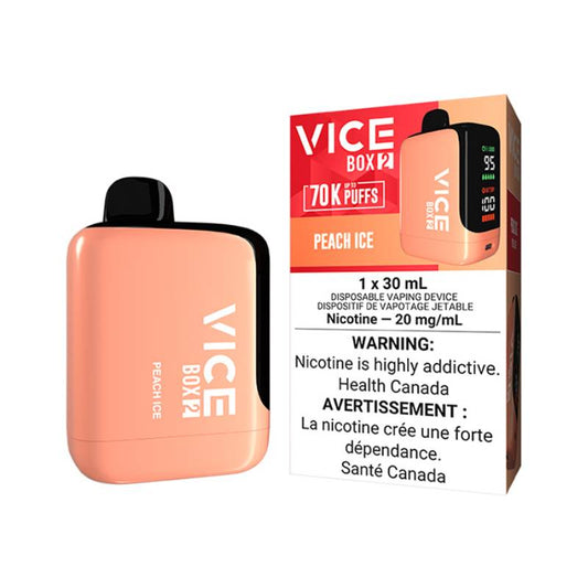 Vice Box 2 Peach Ice Disposable Vape – 70,000 Puffs, 30mL, 20mg Nicotine