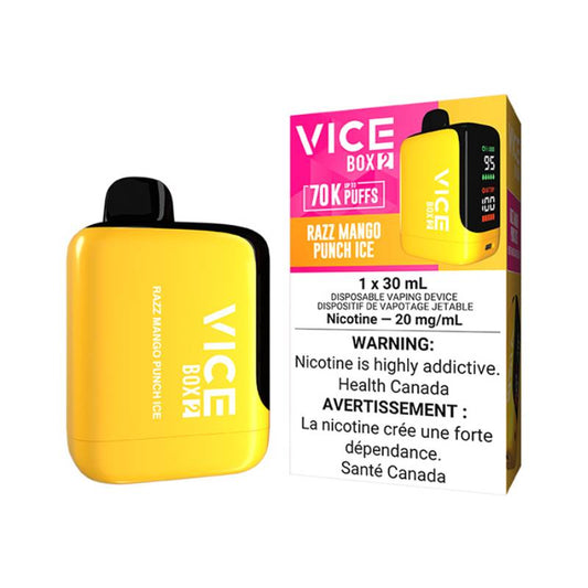 Vice Box 2 Razz Mango Punch Ice Disposable Vape – 70,000 Puffs, 30mL, 20mg Nicotine