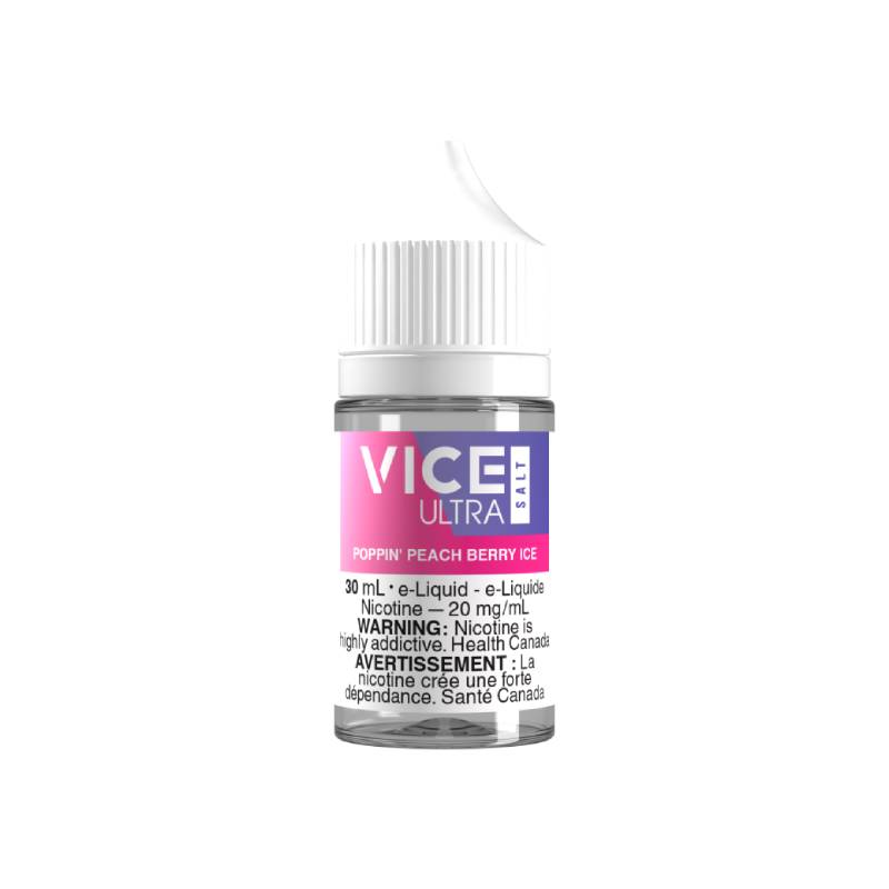 Vice Ultra Salt Poppin' Peach Berry Ice 30mL 20mg Vape Juice